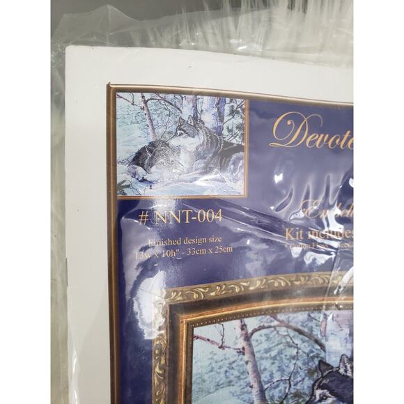 NEW VINTAGE Near North Treasures Cross Stitch Kit Devoted Soulmates Wolf indian - Picture 4 of 6